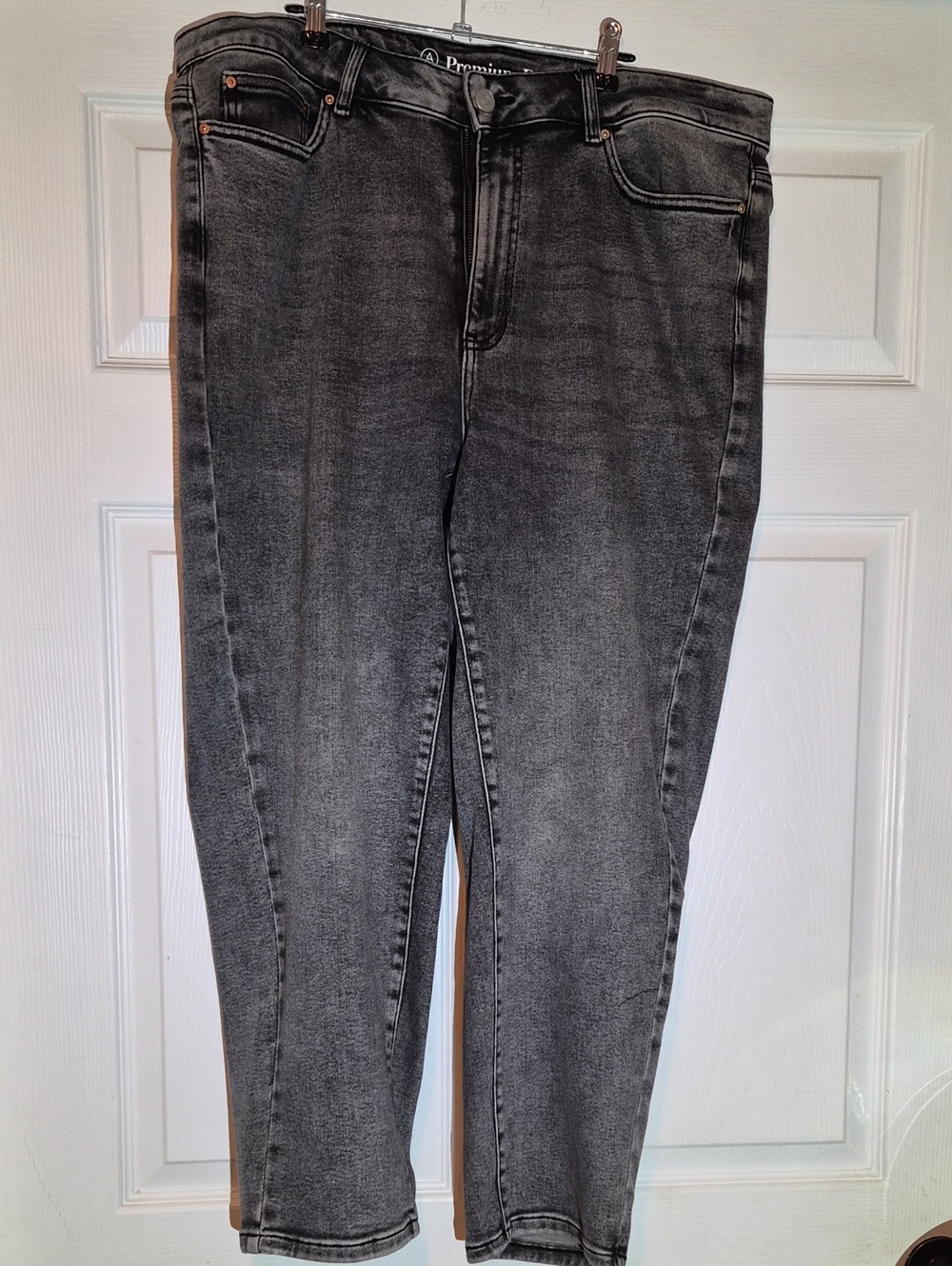 Addition Elle Black-Gray Straight Leg Jeans